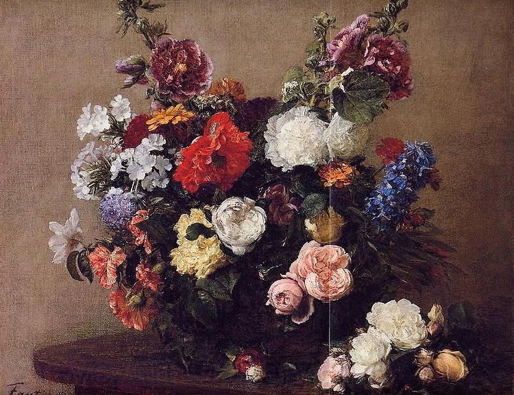 Henri Fantin-Latour Latour Bouquet of Diverse Flowers France oil painting art